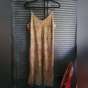 Cheetah print body con midi dress